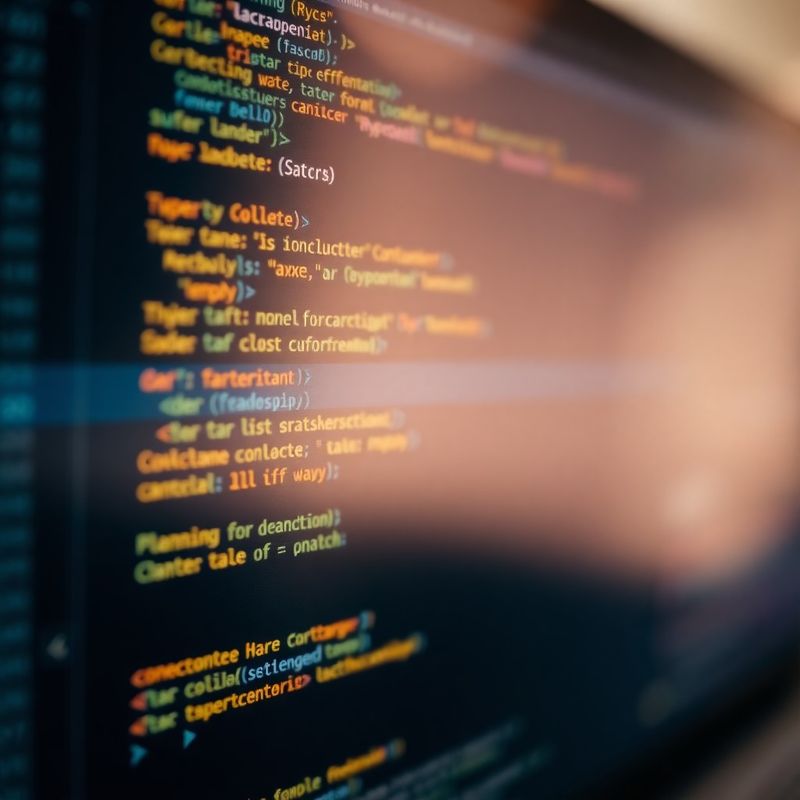 Uređivač koda s TypeScript sintaksom u azure i bijelim tonovima